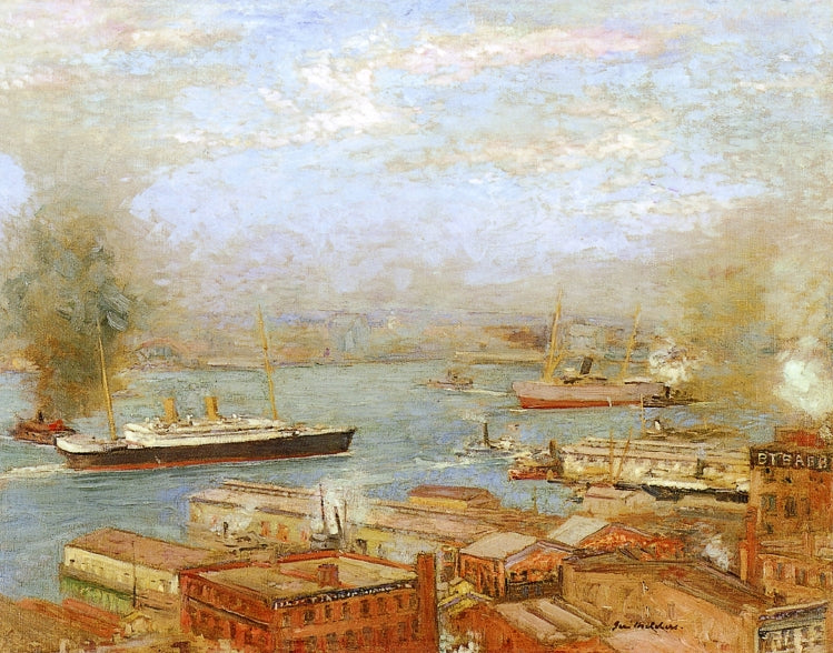 New York Harbor by Gari Melchers,A3(16x12")Poster