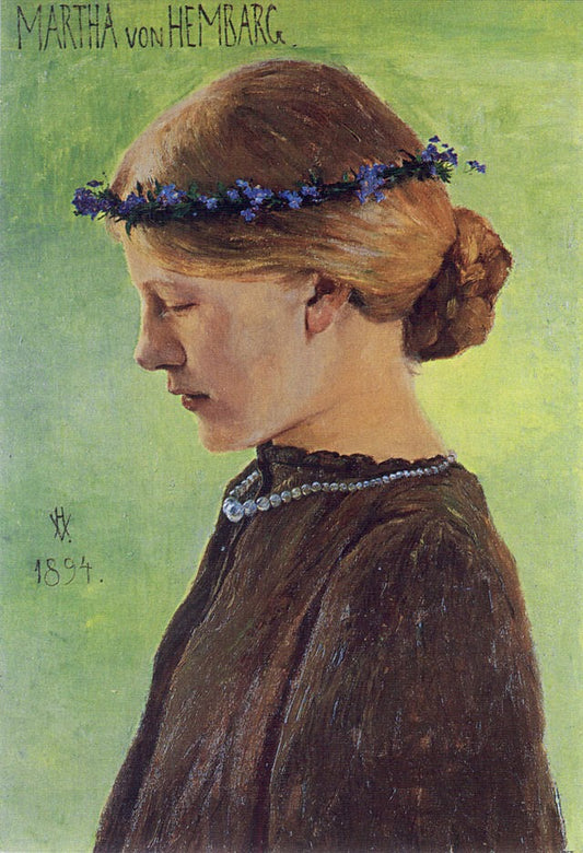 Martha von Hembarg, vintage artwork by Johann Heinrich Vogeler, 12x8" (A4) Poster