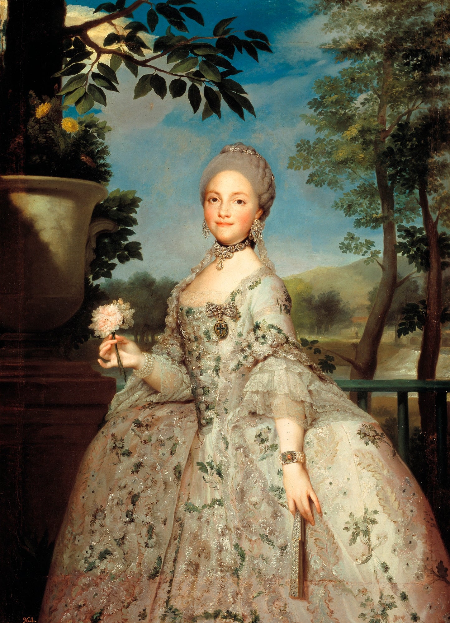 María Luisa of Parma, Princess of Asturias, vintage artwork by Anton Raphael Mengs, 12x8" (A4) Poster
