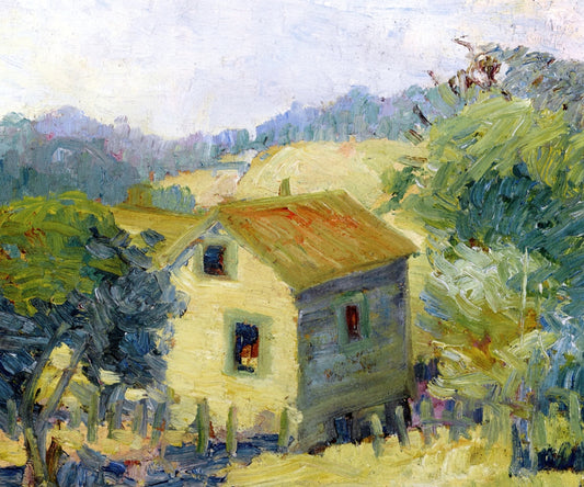 House on the Hill, vintage artwork by Selden Gile, 12x8" (A4) Poster