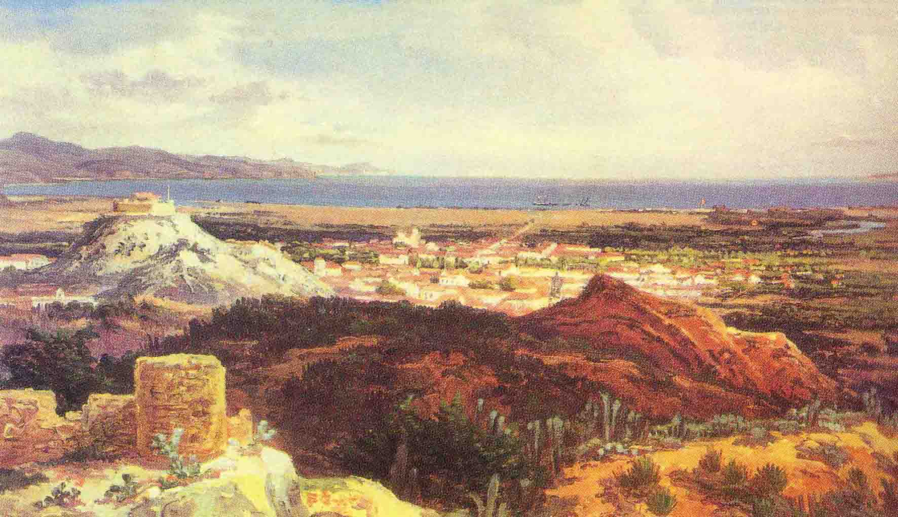 View of Cumana from the Old Castle, vintage artwork by Ferdinand Konrad Bellermann, A3 (16x12") Poster Print