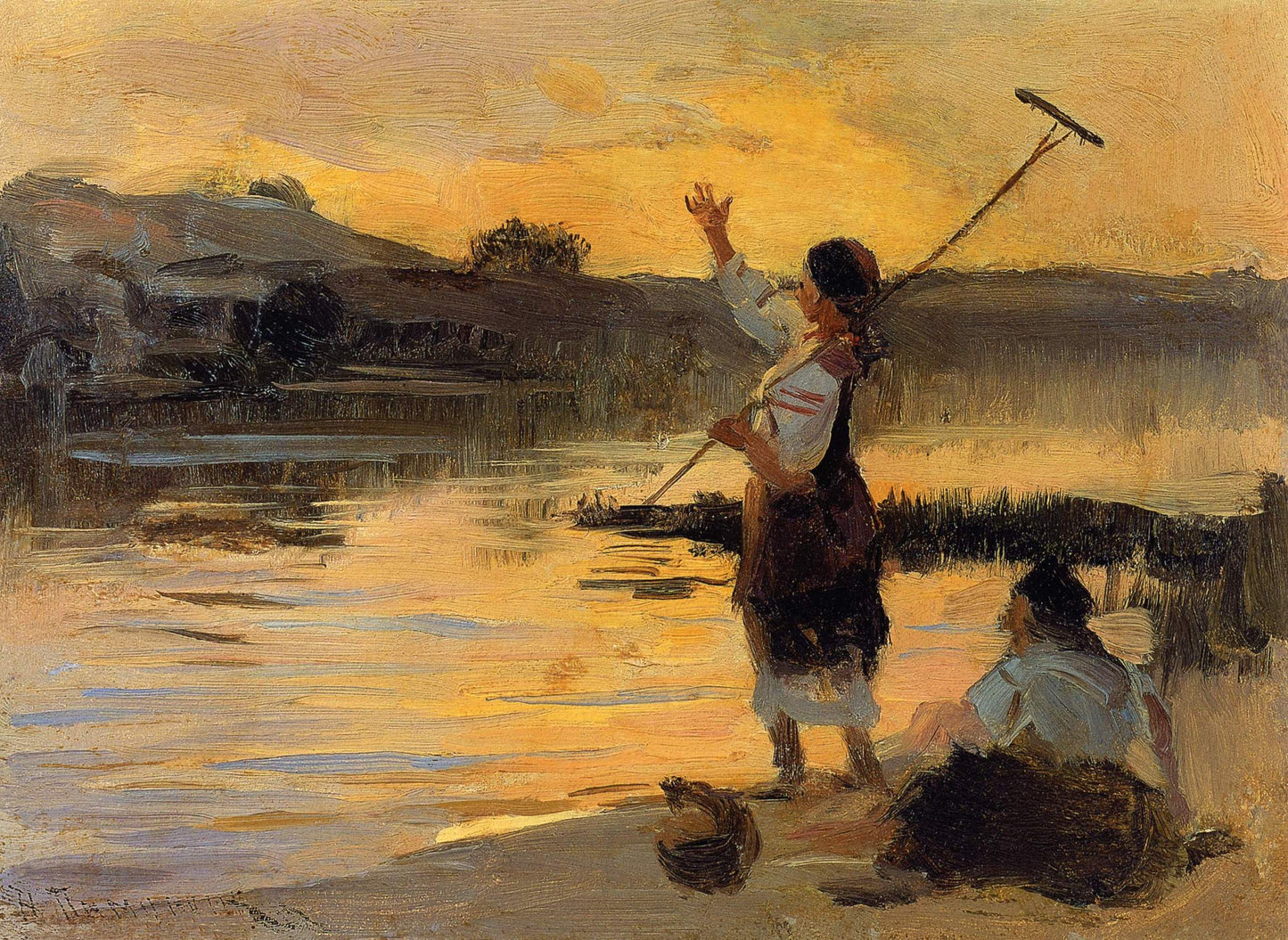 Returning from the Fields by Nikolai Pimonenko,A3(16x12")Poster
