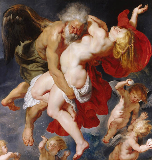 Boreas kidnaps Oreithya, vintage artwork by Peter Paul Rubens, 12x8" (A4) Poster