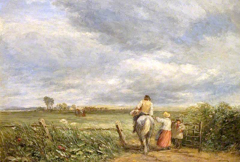 Going to the Hayfield, vintage artwork by David Cox, 12x8" (A4) Poster