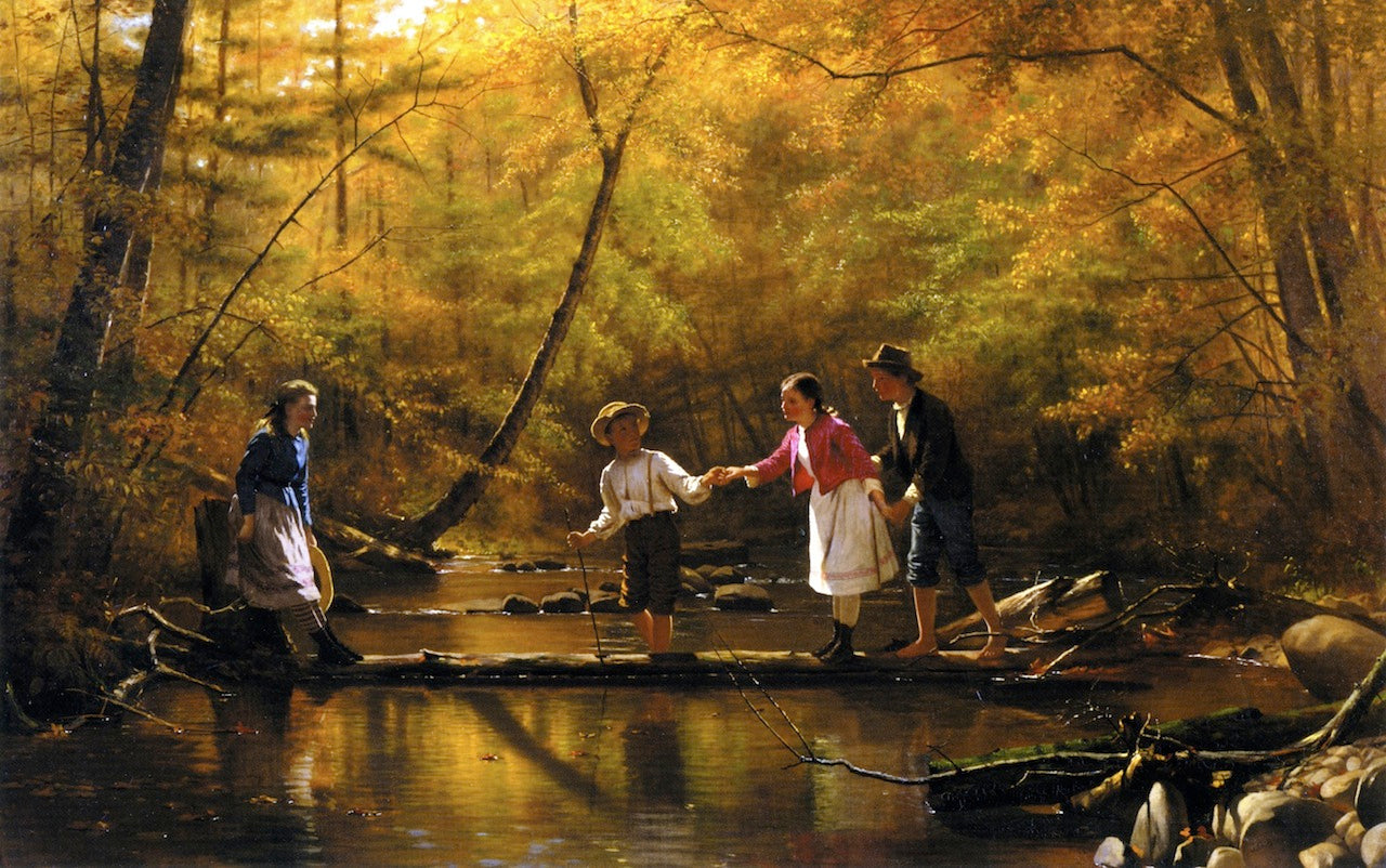 The Country Gallants, vintage artwork by John George Brown, 12x8" (A4) Poster