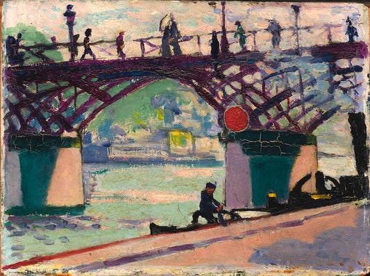 Pont des Arts, vintage artwork by H. Lyman Saÿen, 12x8" (A4) Poster