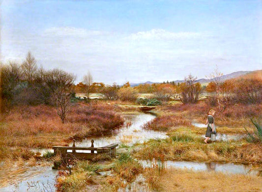 Lingering Autumn, vintage artwork by Sir John Everett Millais, 12x8" (A4) Poster
