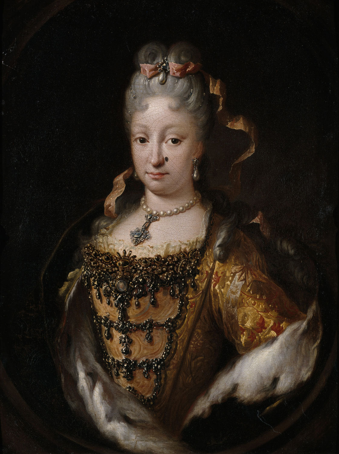 Portrait of Elisabeth Farnese, vintage artwork by Miguel Jacinto Melendez, 12x8" (A4) Poster