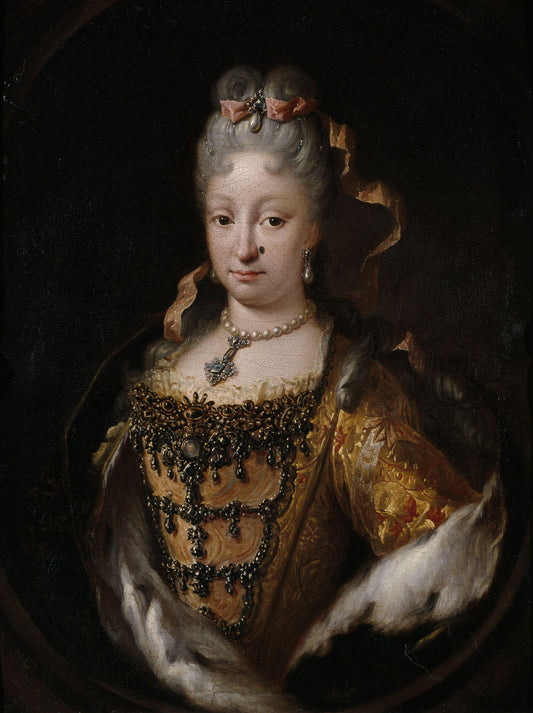 Portrait of Elisabeth Farnese, vintage artwork by Miguel Jacinto Melendez, 12x8" (A4) Poster