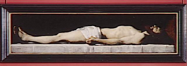 Christ Entombed, vintage artwork by Jean-Jacques Henner, 12x8" (A4) Poster
