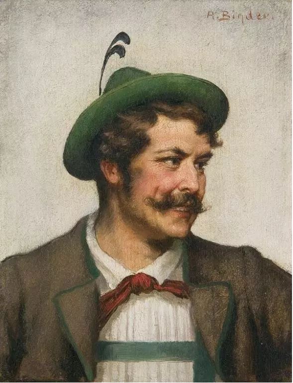 Man in Bavarian Costume by Alois Binder,A3(16x12")Poster