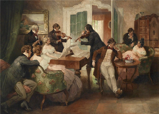 House Music, vintage artwork by Rudolf Alfred Höger, 12x8" (A4) Poster