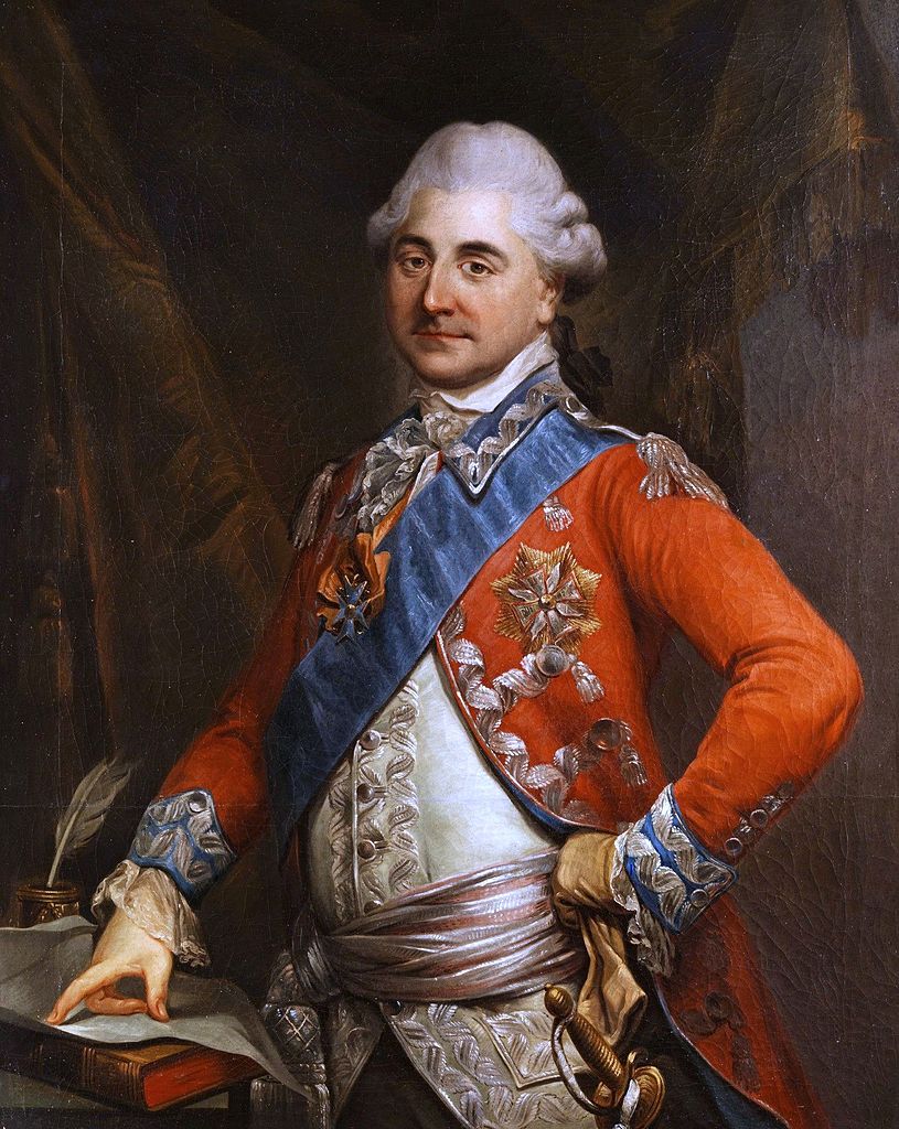 Portrait of Stanisław August Poniatowski, vintage artwork by Marcello Bacciarelli, 12x8" (A4) Poster
