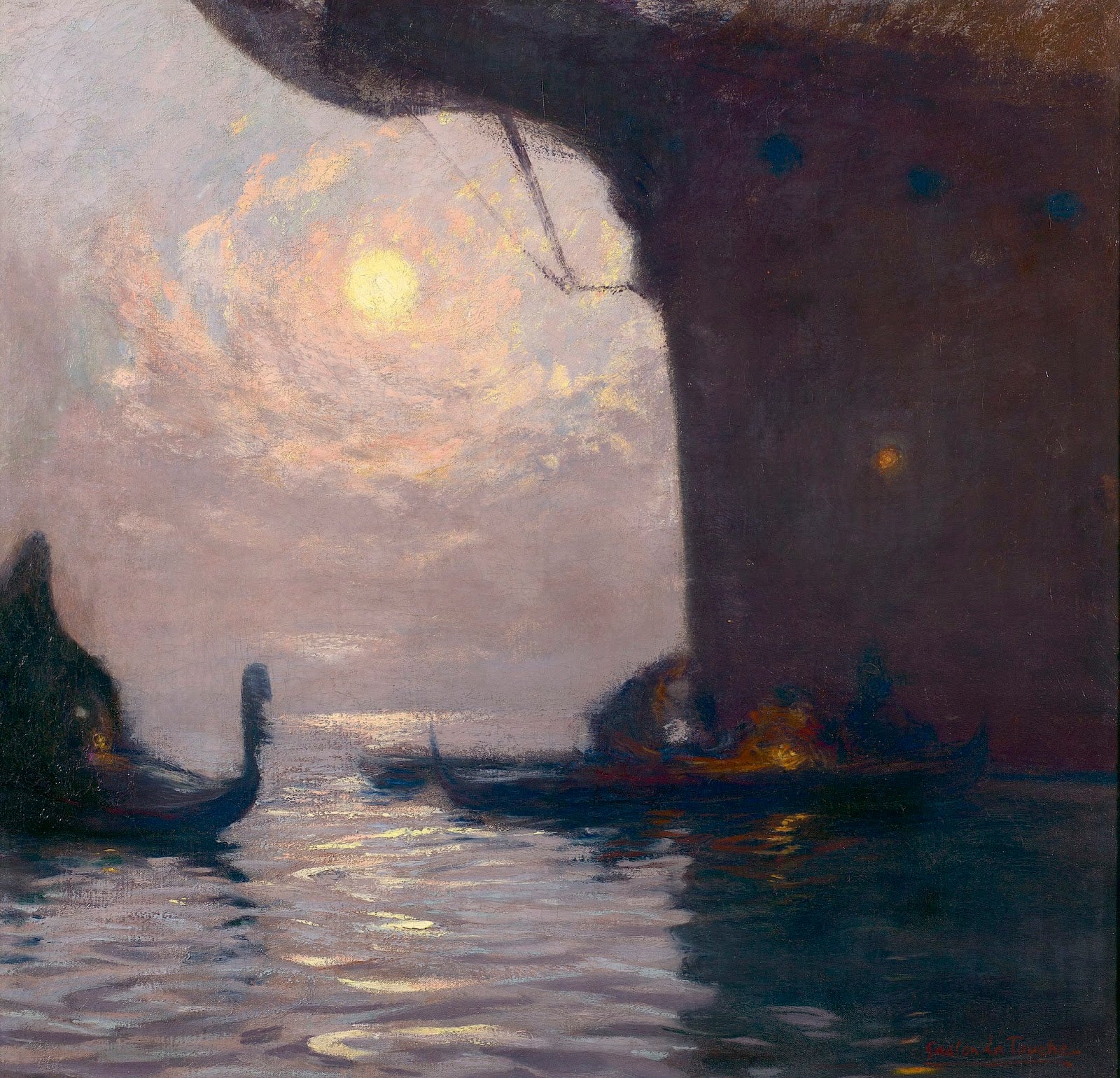 Venice in Moonlight, vintage artwork by Gaston La Touche, 12x8" (A4) Poster