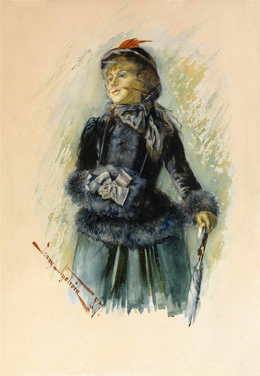 The Promenade, vintage artwork by Jenny Nyström, 12x8" (A4) Poster