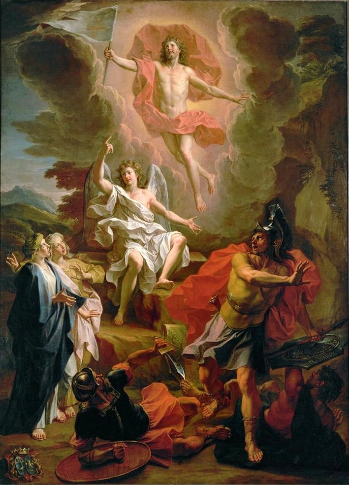 The Resurrection (study), vintage artwork by Noël Coypel I, 12x8" (A4) Poster