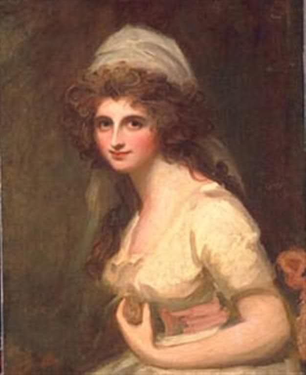 Emma Hart, later Lady Hamilton, in a White Turban, vintage artwork by George Romney, 12x8" (A4) Poster