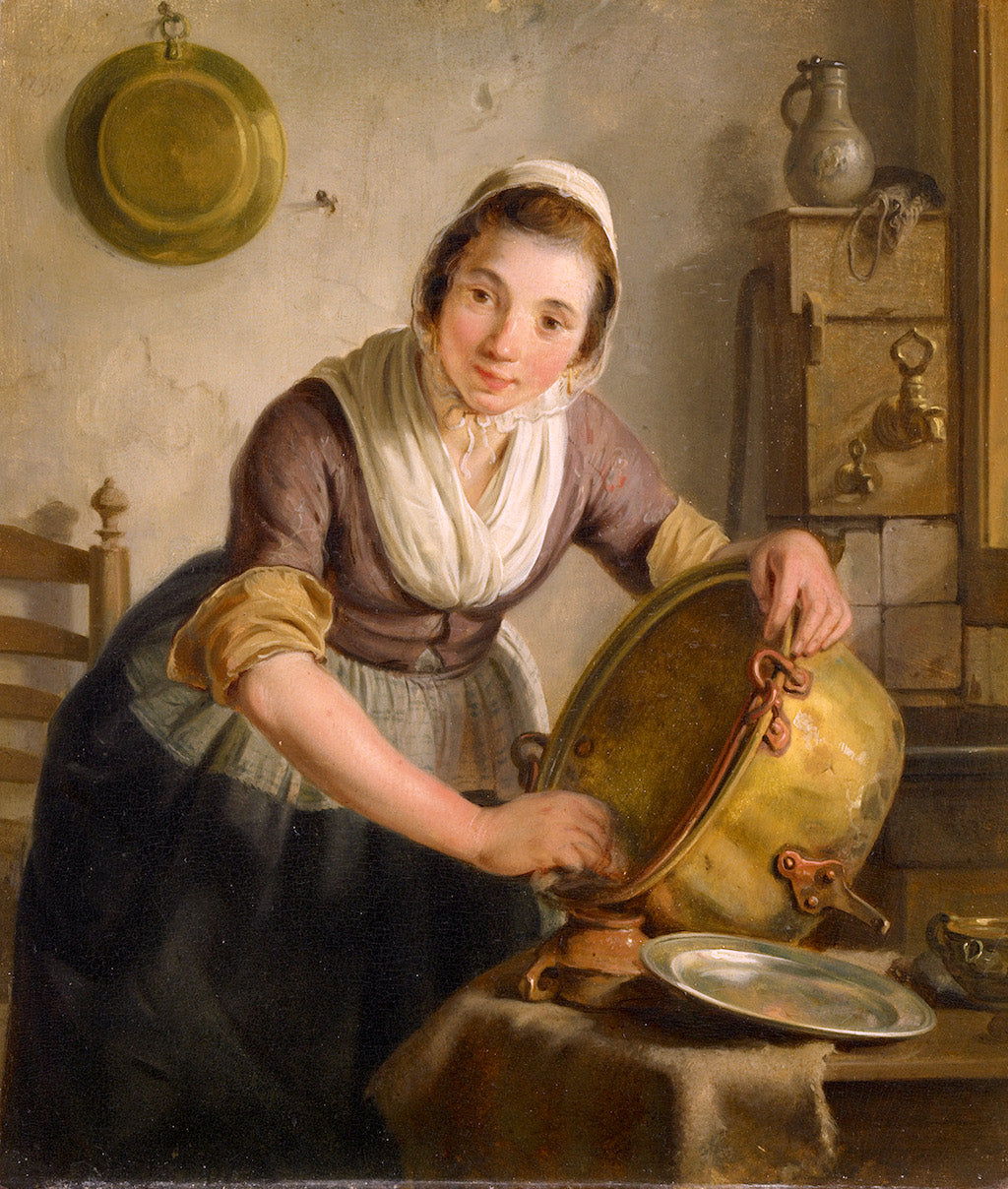 Kettle Scrubber, vintage artwork by Adriaan de Lelie, 12x8" (A4) Poster