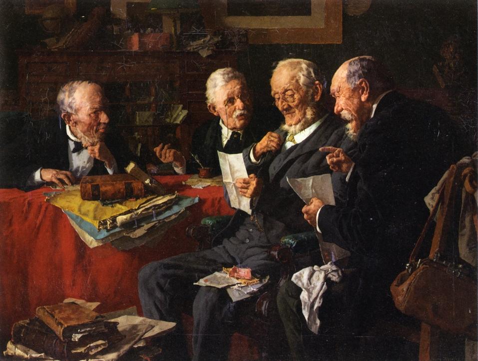 Reading the Will, vintage artwork by Louis Charles Moeller, 12x8" (A4) Poster