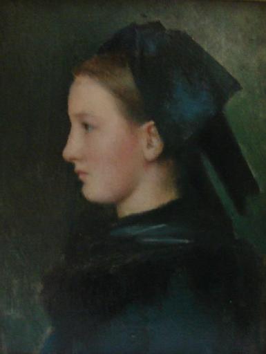 An Alsatian, vintage artwork by Jean-Jacques Henner, 12x8" (A4) Poster