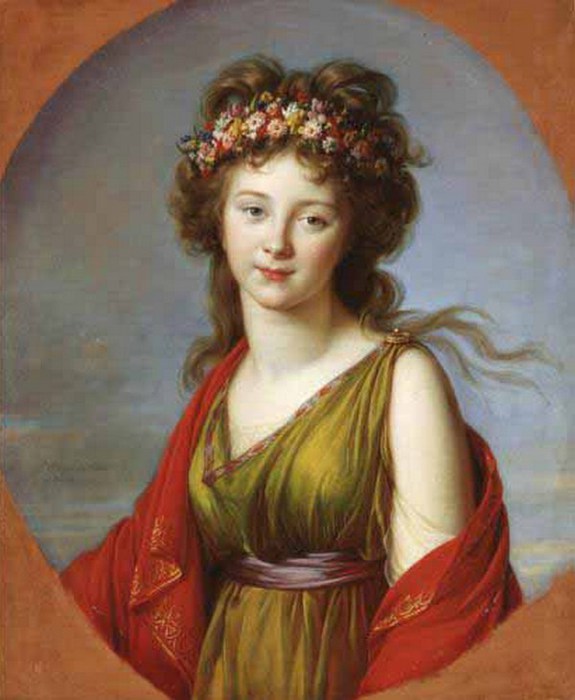 Countess Kaganeck as Flora, vintage artwork by Élisabeth Vigee-Lebrun, 12x8" (A4) Poster