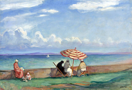 by  the sea, vintage artwork by Henri Lebasque, 12x8" (A4) Poster