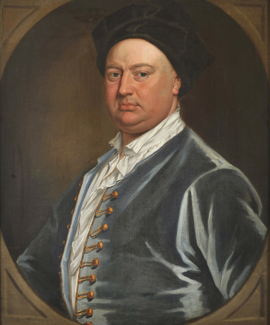Portrait of Humphry Ambler of Stubbings Park, Bisham, Berkshire, vintage artwork by Attributed to George Knapton, 12x8" (A4) Poster