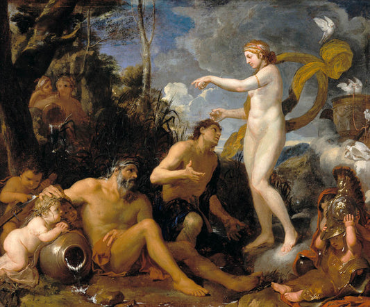 The Deification of Aeneas, vintage artwork by Charles Le Brun, 12x8" (A4) Poster