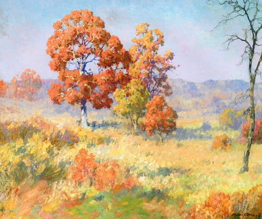 Autumn Oaks, vintage artwork by Maurice Braun, 12x8" (A4) Poster