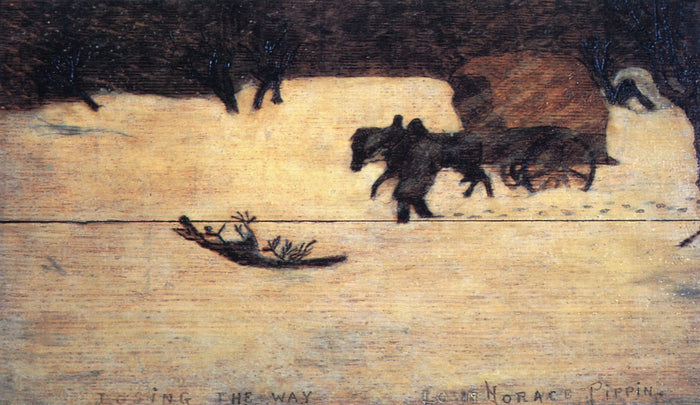 Losing the Way, vintage artwork by Horace Pippin, 12x8