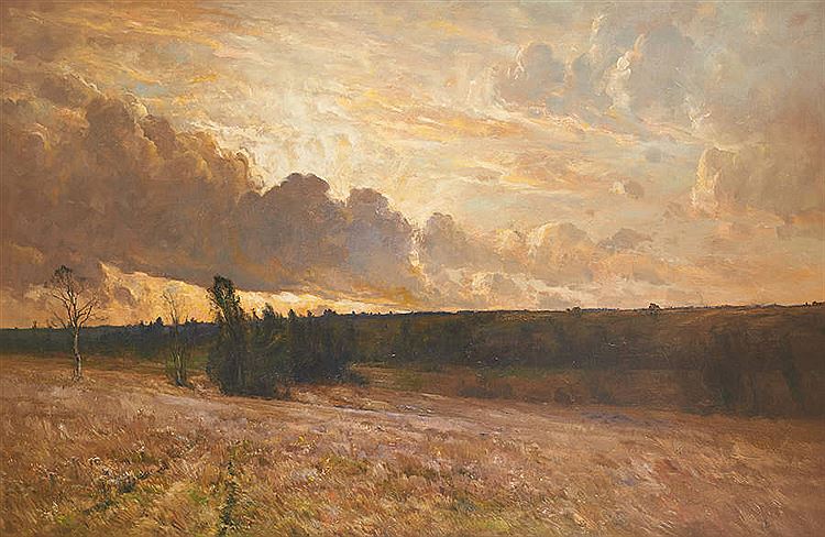 Sunset on the Fagnes, vintage artwork by Joseph Charles Francois, 12x8" (A4) Poster
