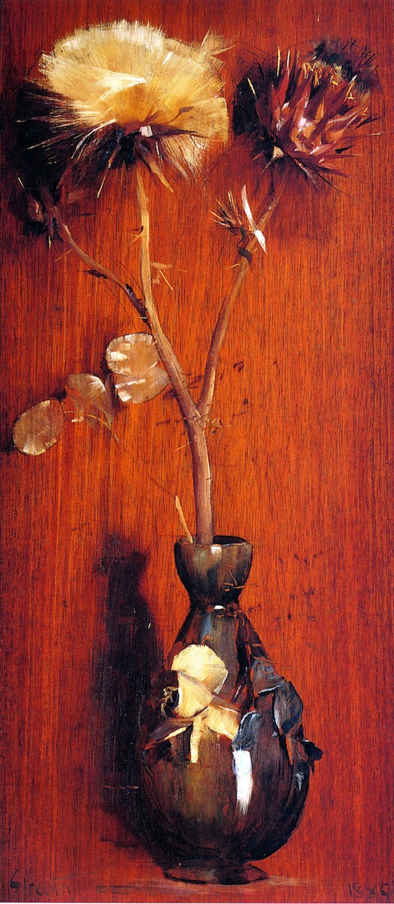 Honesty and Artichokes, vintage artwork by Sir Arthur Streeton, 12x8" (A4) Poster