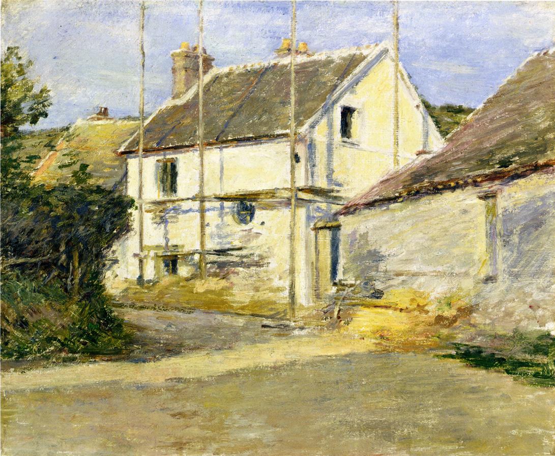 House with Scaffolding, vintage artwork by Theodore Robinson, 12x8" (A4) Poster