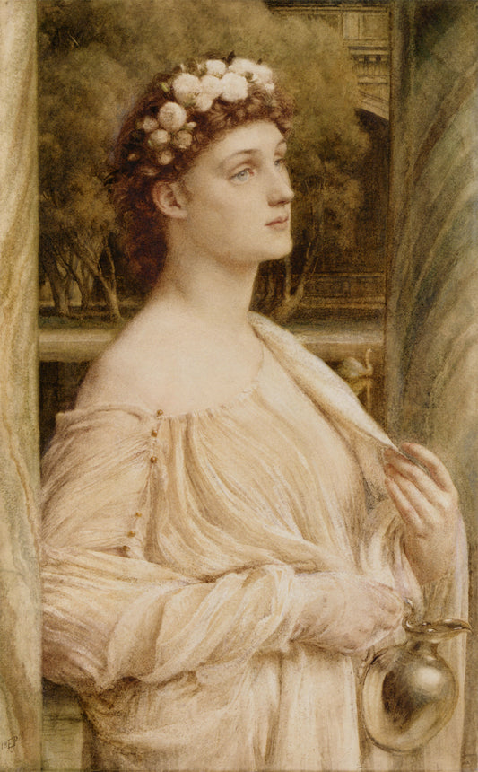 A Vestal Portrait Of Miss Violet Lindsay, vintage artwork by Sir Edward John Poynter, 12x8" (A4) Poster