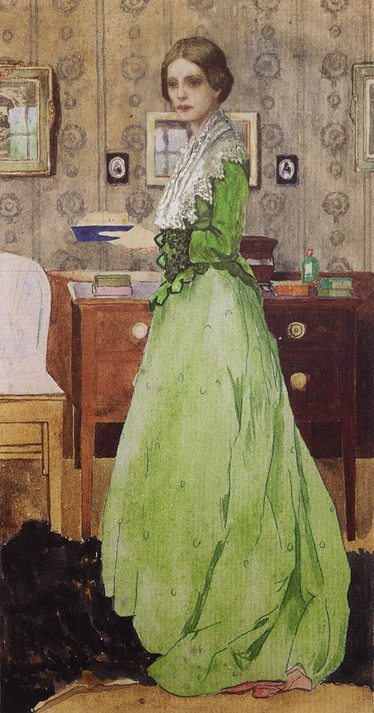 Martha Vogeler in Barkenhoff, vintage artwork by Johann Heinrich Vogeler, 12x8" (A4) Poster