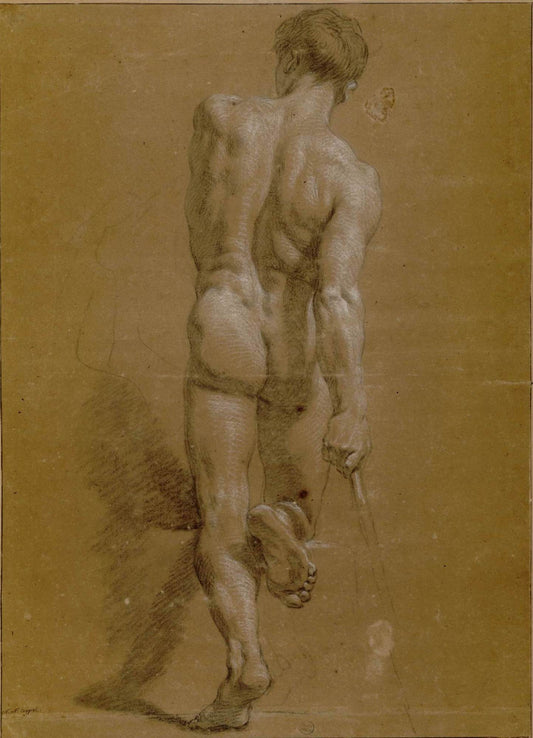 Male Academy, vintage artwork by Attributed to Noël-Nicolas Coypel III, 12x8" (A4) Poster