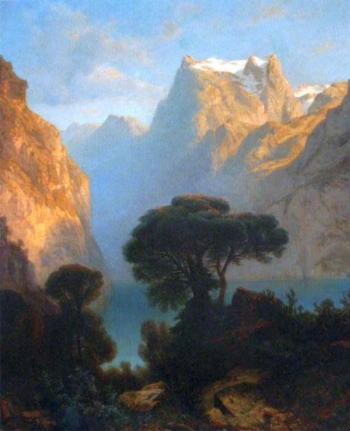 Lake of the four Cantons, vintage artwork by Alexandre Calame, A3 (16x12") Poster Print