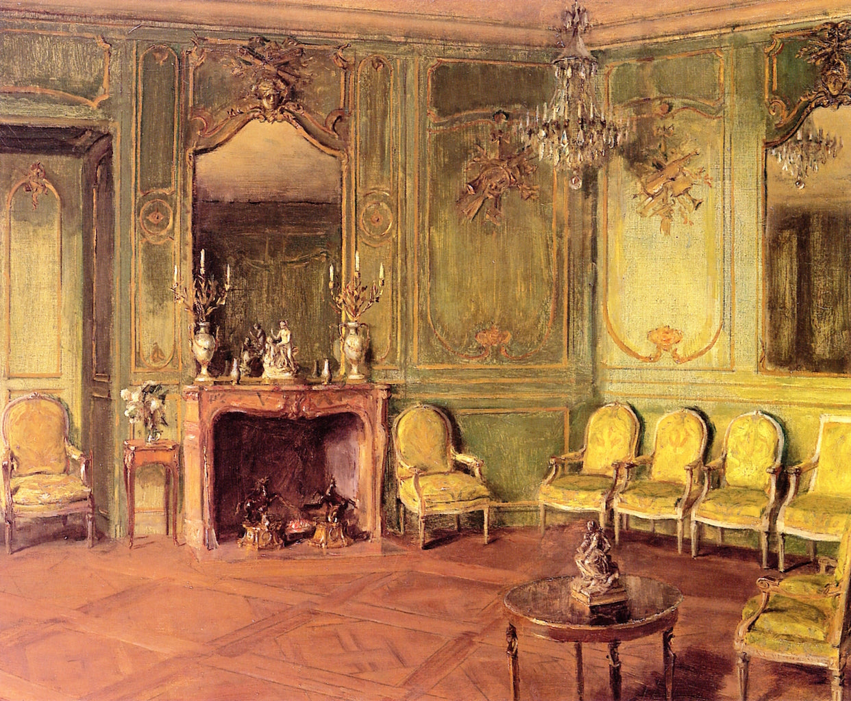 een Drawing Room of Mrs. Oliver Gould Jennings by Walter Gay,A3(16x12")Poster