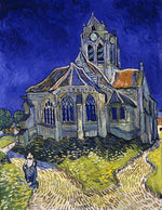 The Church at Auvers-sur-Oise, View from Chevet, vintage artwork by Vincent van Gogh, 12x8" (A4) Poster