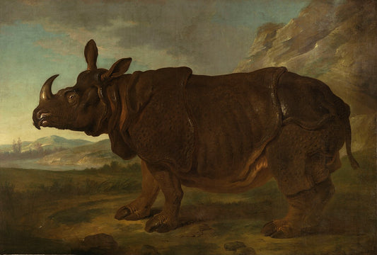 Clara the Rhinoceros in Paris, vintage artwork by Jean-Baptiste Oudry, 12x8" (A4) Poster