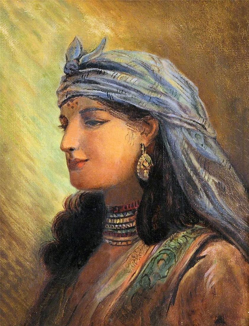 Nubian Girl, vintage artwork by Egron Sillif Lundgren, A3 (16x12") Poster Print