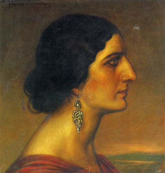 Cordobesa, vintage artwork by Julio Romero de Torres, 12x8" (A4) Poster