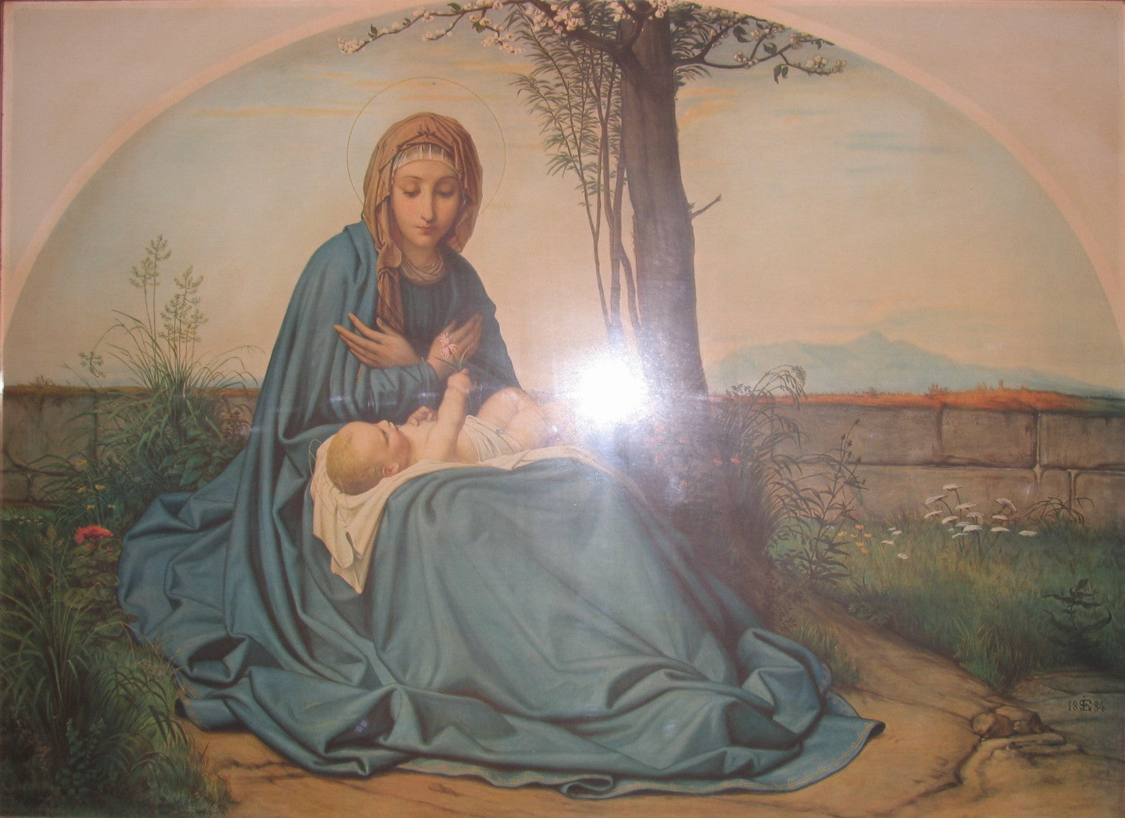 Madonna under the Flowers, vintage artwork by Eduard von Steinle, A3 (16x12") Poster Print