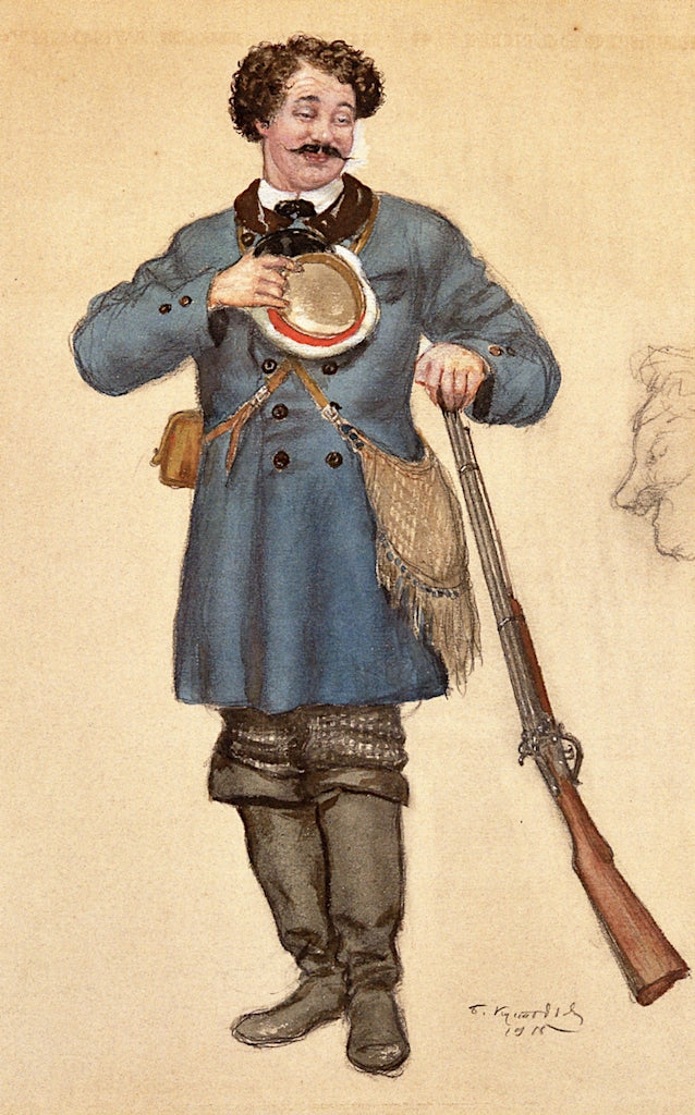 llon Viktorovich Murzavetsky by Boris Mikhailovich Kustodiev,16x12(A3) Poster