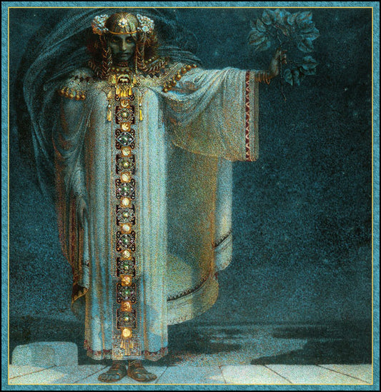 The Prophetess Libuse, vintage artwork by Karel Vitězlav Mašek, 12x8" (A4) Poster