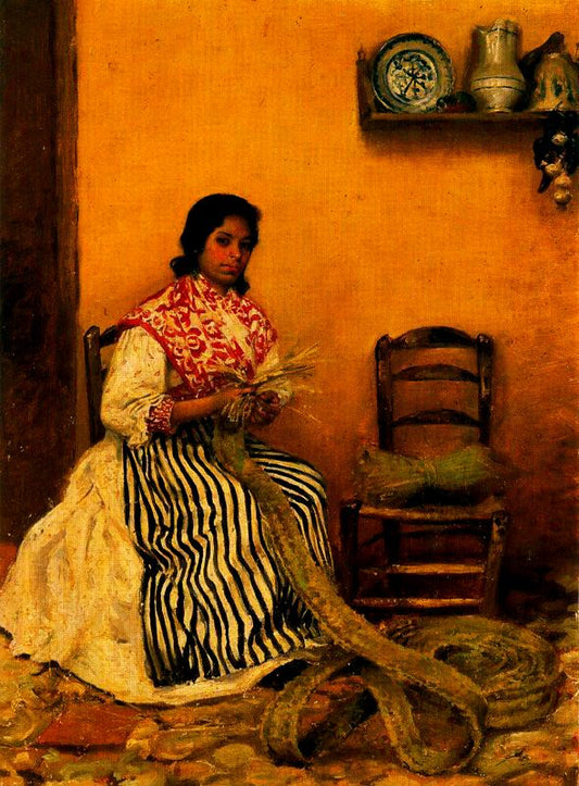 Making Pleita, vintage artwork by Adolfo Lozano Sidro, 12x8" (A4) Poster
