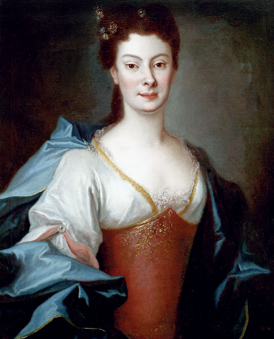 Portrait of Anna Orzelska, vintage artwork by Louis de Silvestre, 12x8" (A4) Poster