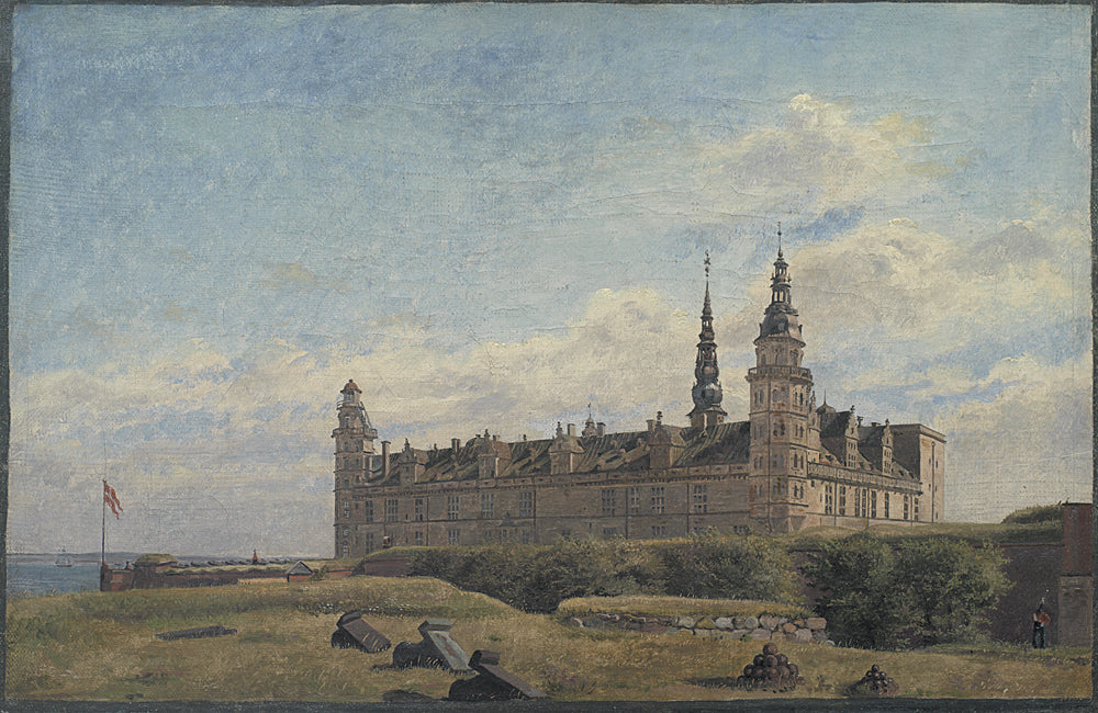 Kronborg Castle, vintage artwork by Constantin Hansen, A3 (16x12") Poster Print