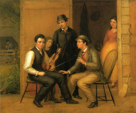 Catching the Tune, vintage artwork by William Sidney Mount, A3 (16x12") Poster Print