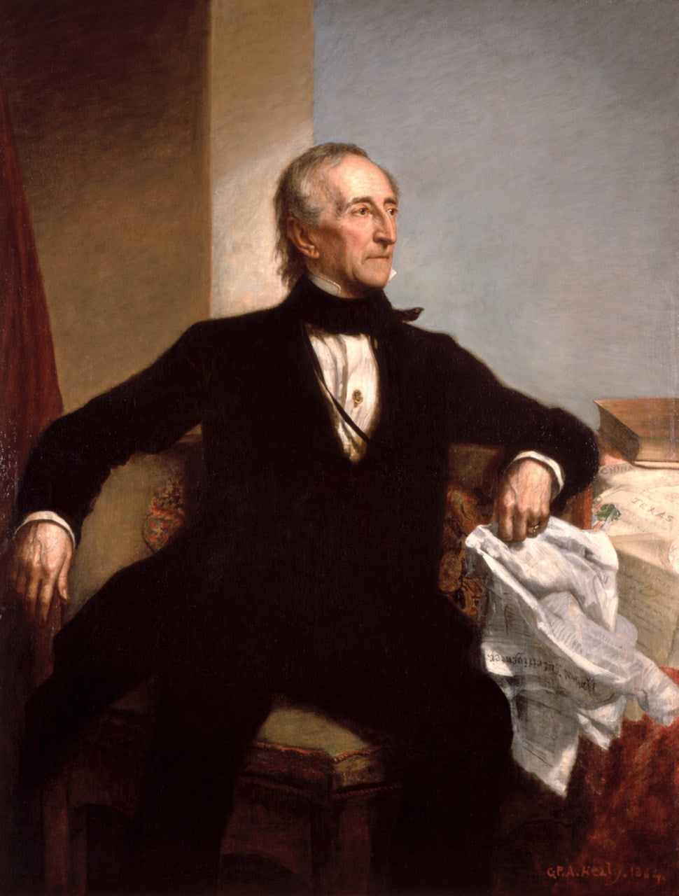 John Tyler, vintage artwork by George Peter Alexander Healy, A3 (16x12") Poster Print